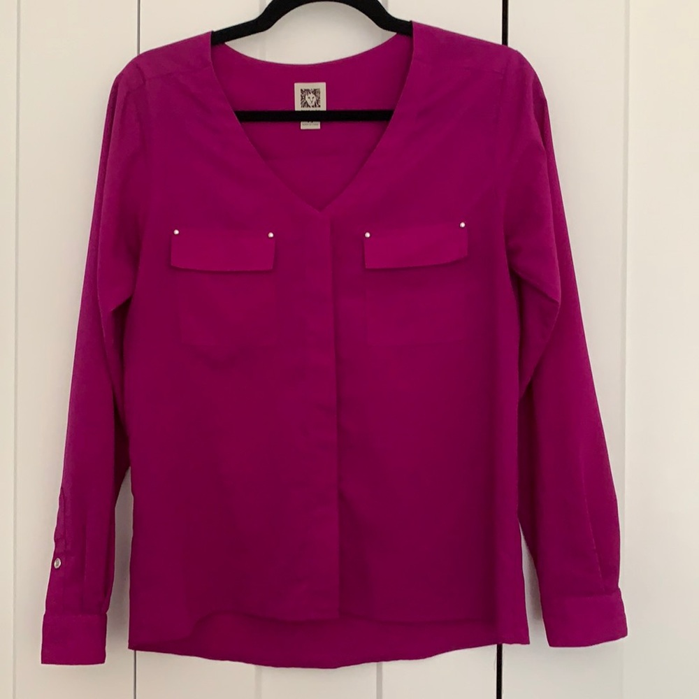 Anne Klein Magenta Blouse